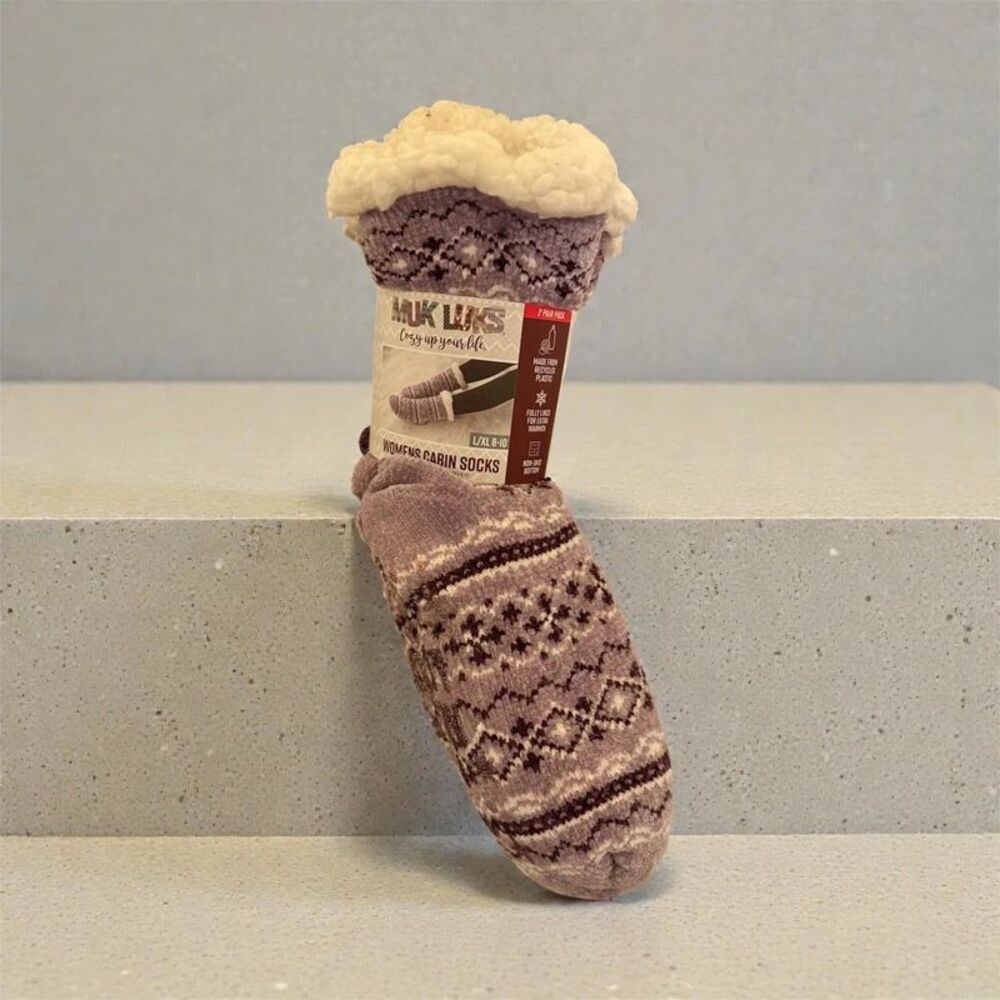 Muk Luks Womenโs Cabin Socks -2 Pair